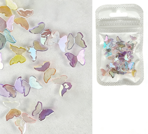 Charmes pour ongles en forme de papillon Aurora 3D, 30 pièces, décorations pour ongles en plastique scintillant, accessoires de <span class=keywords><strong>manucure</strong></span> en acrylique pour <span class=keywords><strong>salon</strong></span> DIY - Product Image 2