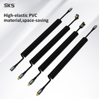 Kabel USB Magnetik CM 90-180 Tipe C yang Dapat Disesuaikan dengan Pegas Retractable 20V 5A 100W Pengisian Cepat untuk Printer IOS, Ponsel, Laptop