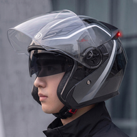 Casque de moto ouvert certifié ABS DOT avec feux arrière LED de sécurité, double visière, casque tout-terrain, vente en gros d'usine