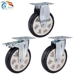 6inch Preto PVC/PU Parafuso Roda Giratória Rodízio Não Freio Rodas 150mm selado Rolamento Rodízio Rodas Piso - Product Image 2