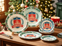 Assiettes en papier rondes jetables, blanches, avec revêtement, personnalisées, 9 pouces, pour les fêtes