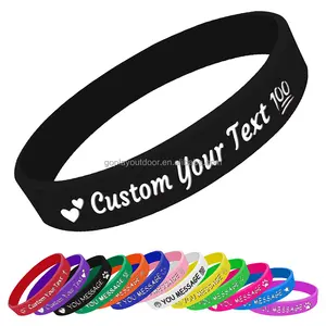 Promotional high quality customized your logo rubber bracelet silicone wristbands custom logo