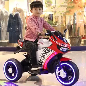 Ultra dazzled electric motorcycle with music& light double drives design for kids