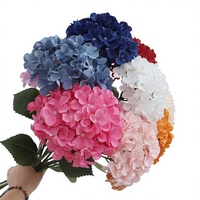 Bunga Hydrangea Buatan Besar Tekstur Mewah Sutra Melembapkan Dekorasi Bunga Hotel Pernikahan Dekorasi Rumah