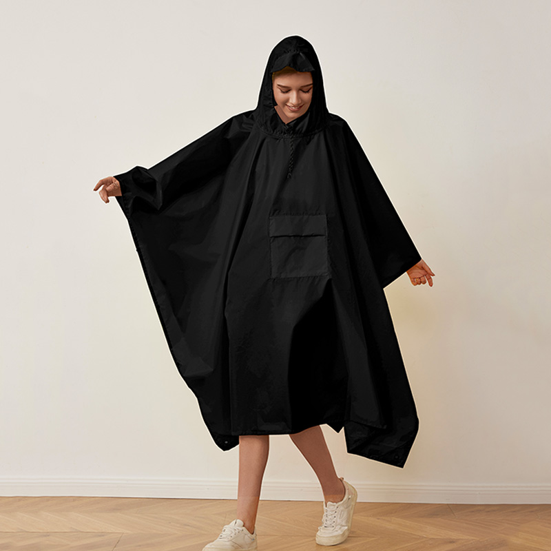 Capa de PU negra + Bolsillos + Bolsa de almacenamiento