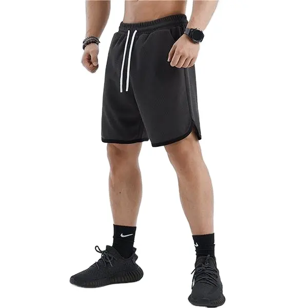 Quick Dry Workout Jogging Gym Fitness Sport Elastic Waist Solid Short Athletic Mens Running Shorts