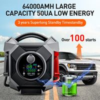 Démarreur de batterie de voiture commercial robuste 12V 24V, Power Bank 63000mAh avec lumière LED pour camion et moto