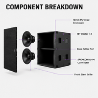 Speaker Line Array LA-KS28 18" X 2 1600W RMS 4 Ohm, SPL Maksimum 131dB, Tahan Lama, Untuk Panggung Konser Luar Ruangan, Audio Profesional