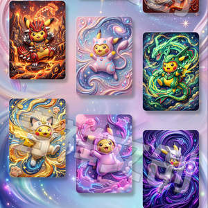 Vente en gros d'accessoires de cartes en métal 3D en relief sur le thème de l'anime japonais Pokémon, cartes à collectionner de mascotte, non TCG, collection d'anime, boîtes mystères - Product Image 4