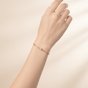 Wholesale Minimalist Design Brand Fine Jewelry Real Natural Diamond18K Solid <b>Rose</b> <b>Gold</b> Single Embellishment <b>Bracelet</b> For Woman - Product Image 4