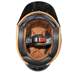 Retro Cổ Điển Mở Mặt Xe Máy Mũ Bảo Hiểm Với Dây Đeo Bằng Da Dot Được Phê Duyệt Thiết Kế Với Sợi Carbon Loạt - Product Image 2