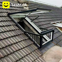 Fenêtre de toit en aluminium étanche de style moderne, transformable en balcon, pour la ventilation des terrasses et des greniers