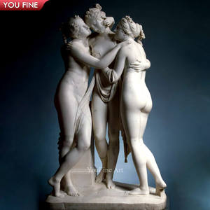 Sculpture de <span class=keywords><strong>femme</strong></span> nue en marbre de trois beautés pour jardin extérieur - Product Image 2