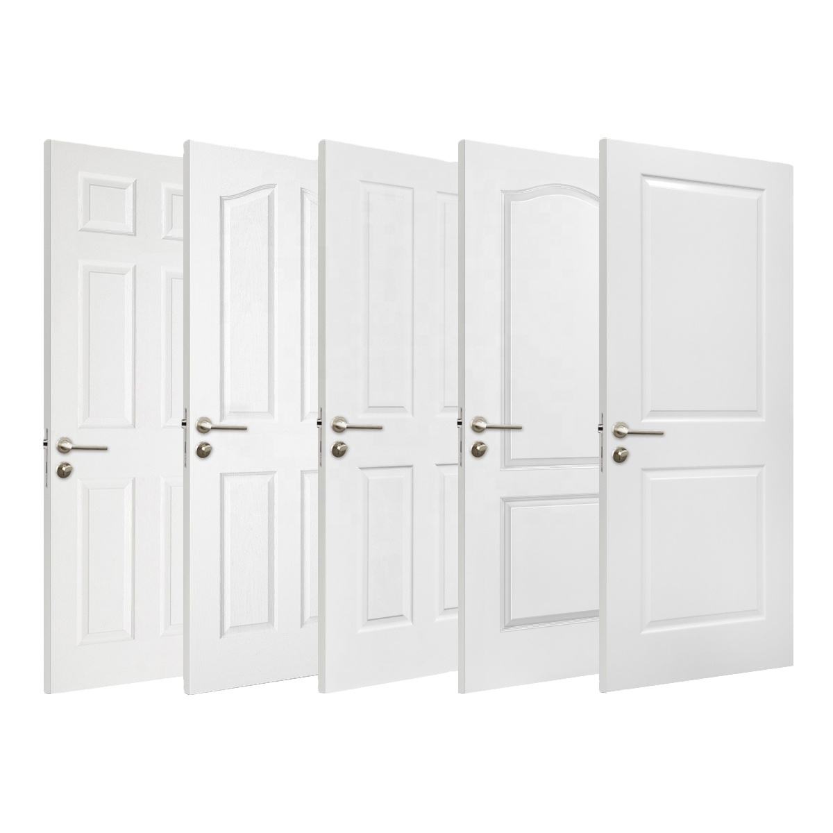 6 Panel Interior Doors White Prehung Fully Finished White Interior Moulded Doors for houses