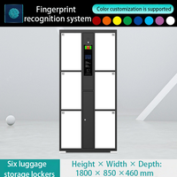 Casier de rangement intelligent en acier à 6 portes, étanche, avec serrure électronique, écologique, recyclable, assemblé, pour salle de sport, supermarché, colis et bagages