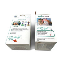 Logo personnalisé Petite boîte-cadeau de stockage d'emballage de biberon en papier de carton avec fenêtre en plastique PVC, boîte à jouets pour enfants