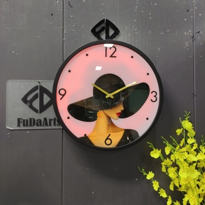 Reloj de Pared de Diseño de <span class=keywords><strong>Hierro</strong></span> de Lujo Art Deco Minimalista Moderno de 45 CM con Luz Nocturna LED para Decoración del Hogar, Dropshipping DDP - Product Image 3