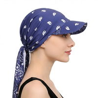 Visera de Moda con Diseño Paisley, Turbante, Visera con Cordones, Gorra para Protección Solar al Aire Libre, Pañuelo Elástico para la Cabeza, Sombrero Bandana para Viajes, Protección Solar para Mujer