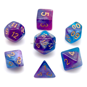 HS Galaxy sur mesure 7 <span class=keywords><strong>PC</strong></span> D20 polyédrique acrylique paillettes RPG mdn jeu de dés taille 16mm avec jeu de société et boîte à dés - Product Image 2
