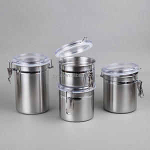 Ensemble de 4 vases en acier inoxydable, avec couvercle hermétique et pince de verrouillage à Surface en Satin - Product Image 3