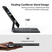 Casing Keyboard untuk iPad Pro 11 4th/3rd/2nd/1stGen desain sambung otomatis tanpa pengisian daya diperlukan, gaya ajaib dengan Trackpad multi-sentuh