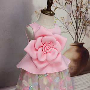 Design principessa bambine 3D grandi fiori abiti volant fiori eleganti compleanno matrimonio Tulle vestiti boutique - Product Image 3