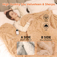 Couverture chauffante électrique à LED pour l'hiver, 9 niveaux de chaleur, système de chauffage PTC+NTC, technique matelassée, lavable, contrôle de la température