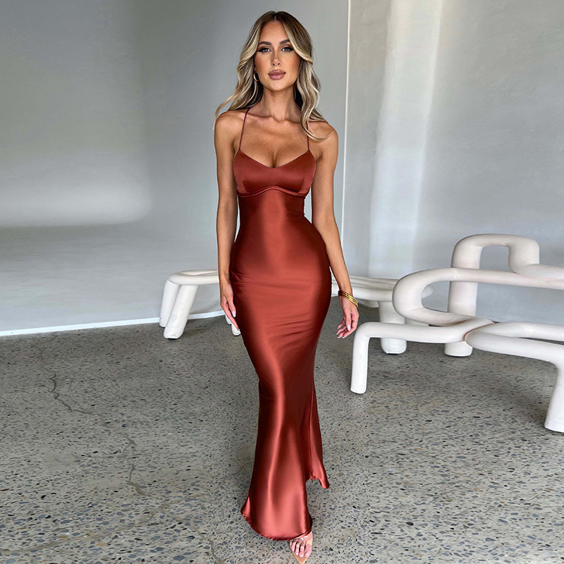 Pleated Backless Bodycon Wedding Party Gowns