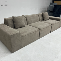 Canapé en tissu de lin respirant, mousse haute résilience compressée, emballé sous vide, mobilier moderne pour salon, idéal pour Airbnb et hôtels