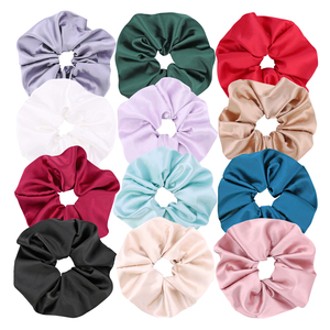 Chouchous en Satin de soie surdimensionnés <span class=keywords><strong>pour</strong></span> filles femmes Bracelets porte-queue de cheval bandes de cheveux épaisses cordes accessoires de <span class=keywords><strong>chignon</strong></span> de cheveux - Product Image 3