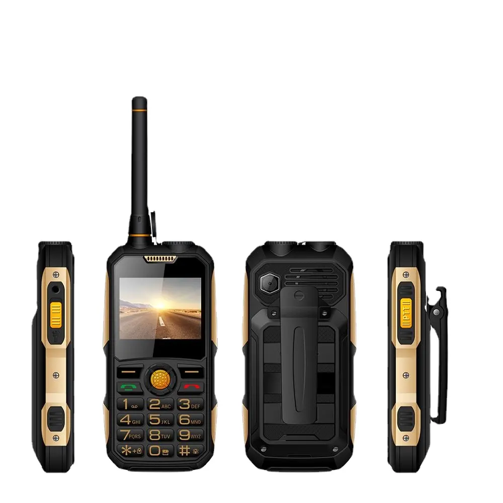 New Push To Talk Rugged Like Walkie Talkie GSM 2g PTT Power Bank Mobile Phone Torch Feature Phone