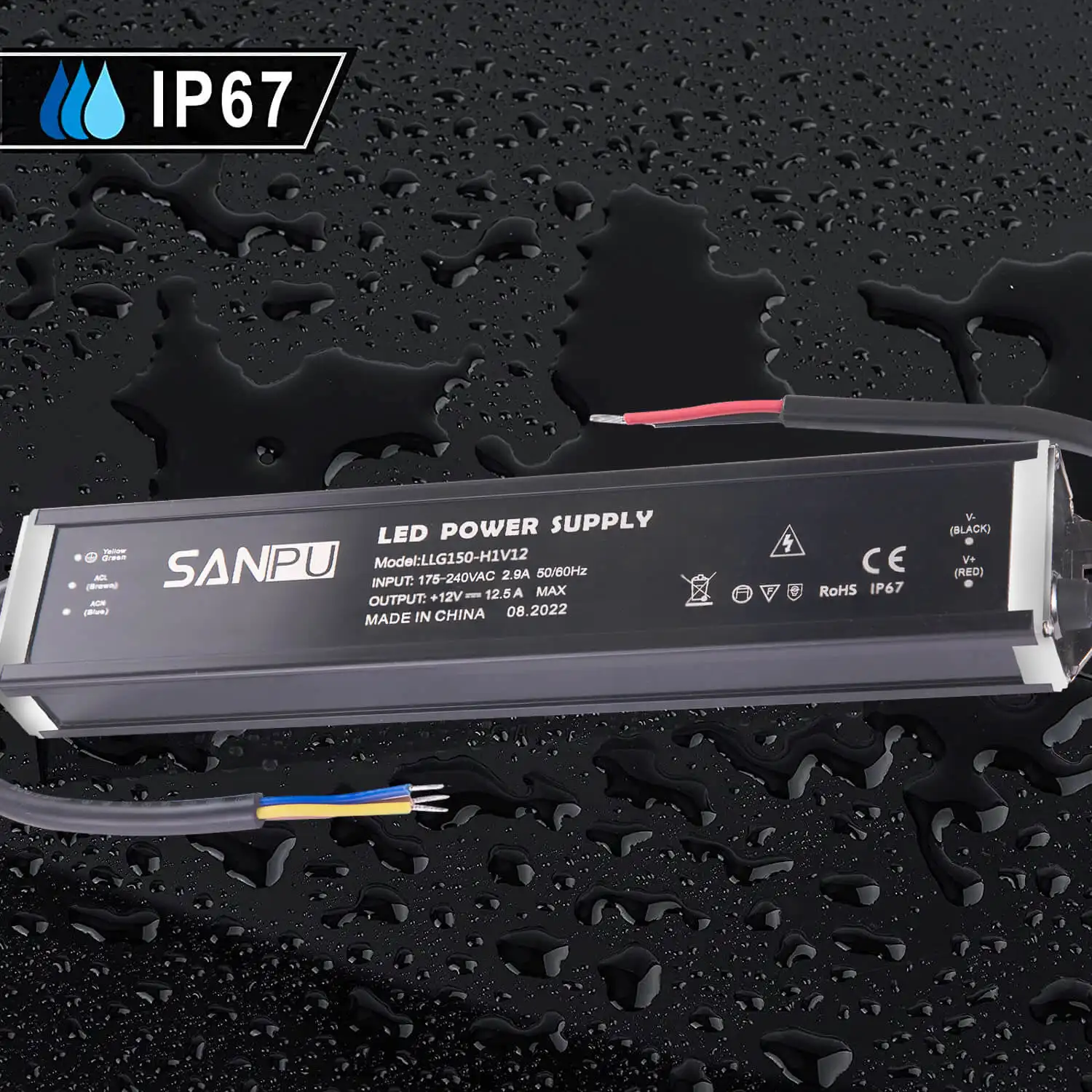 الصمام سائق 12v 24v AC إلى DC كاميرا تلفزيونات الدوائر المغلقة التبديل إمدادات البلاستيك Ip67 المعطف في الهواء الطلق للماء ضئيلة قطاع إمداد طاقة الإضاءة