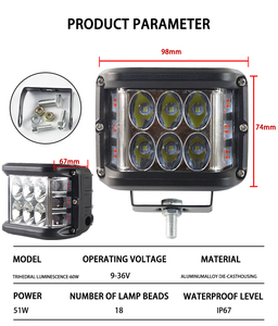 Nuovissimo 4 pollici ATV <span class=keywords><strong>UTA</strong></span> Off Road Dual Sider stroboscopico lampeggiatore guida fendinebbia luci esterne ausiliarie luce da lavoro a LED - Product Image 5