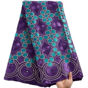 Dentelles <span class=keywords><strong>Suisse</strong></span> Voile en <span class=keywords><strong>Suisse</strong></span>, Tissus de Dentelles Nigérianes, Tissus de Dentelles Africaines de Haute Qualité, 5 Yards pour Robe de Mariée 1468 - Product Image 1