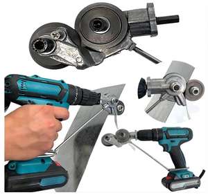 Elektrische boorplaatfrees Metaalknipper Booropzetstuk met adapter - Product Image 1