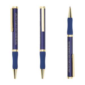 Lot de stylos à bille métalliques en gros avec grip en caoutchouc doux au toucher, stylos personnalisés avec versets inspirants - Product Image 2