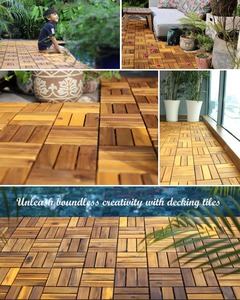 Dalles de terrasse en <span class=keywords><strong>bois</strong></span> d'acacia emboîtables, jardin, balcon, bord de <span class=keywords><strong>piscine</strong></span>, finition naturelle, utilisation toutes saisons, <span class=keywords><strong>bois</strong></span> naturel - Product Image 2