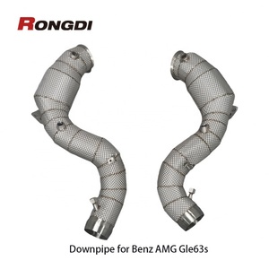ท่อลงไอเสียแบบ High Flow Catted 200 Cell สแตนเลส 304 หนา 1.5 มม. สำหรับ Mercedes Benz GLE63S GLS63 M177 4.0T - Product Image 3