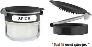 <span class=keywords><strong>Set</strong></span> di 12 Barattoli in Vetro per Spezie a 2 Livelli con Supporto Girevole a 360° in Acciaio Inox, Contenitori per Condimenti con Coperchio in Plastica, Organizzazione per Armadietto da Cucina - Product Image 6