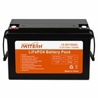 PATTERN 12.8V 150Ah 1920Wh IP65 Su Geçirmez Derin Deşarjlı LiFePO4 Akü Paketi, Şebeke Dışı Kabin Ev Güneş Enerjisi Depolama Aküsü için