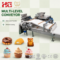 Ligne de fabrication de cupcakes fourrés à la crème entièrement automatique HG, équipement automatique pour cupcakes fourrés à la crème avec système de remplissage de crème
