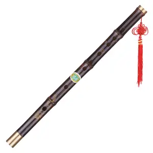 फैक्टरी पेशेवर काले बांस की दीज़ी बांसुरी पारंपरिक हस्तनिर्मित चीनी संगीत लकड़ी के उपकरण कुंजी बांसुरी