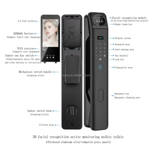 Volledig automatische realtime video-intercom Tuya Smart Wifi aluminiumlegering digitaal deurslot anti-diefstal <span class=keywords><strong>camera</strong></span> sleutelloos slot - Product Image 5