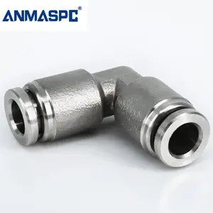 PV High Quality L Type Stainless Steel Pneumatic Fitting Elbow Joint Quick Connect Push Lock Fittings