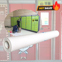 Rouleau de revêtement de sol en vinyle PVC brillant auto-adhésif, matériaux d'impression numérique pour affiches, imperméable, résistant aux déchirures et aux UV, vente en gros usine