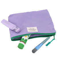 Pochette cadeau organisateur à glissière en nylon durable Rip-Stop Impression de logo Sac de pochette plat cosmétique de maquillage en nylon imperméable personnalisable