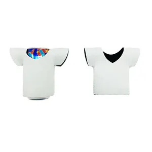 T Shirt shaped White Sublimation Collapsible Neoprene Can Cooler Beer Sleeve Stubby Beer Can Holder