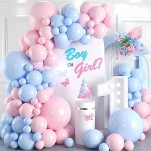 Kit d'arche de ballons et guirlande pour décorations de mariage, anniversaire, baby shower, révélation du sexe – Bleu poudré et blanc - Product Image 6