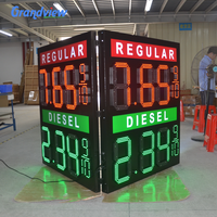 Pantalla grande de un solo dígito de 6 pulgadas y 7 segmentos, Color de emisión rojo Led para gasolinera, señal de precio Led