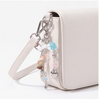 Breloque de sac en forme de cœur de perle et de coquillage, pendentif clé mignon, porte-clés perlé, décoration de sac à main, accessoire de mode pour femme